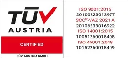 TÜV Austria — certificirani sustav upravljanja tvrtke Zolyx